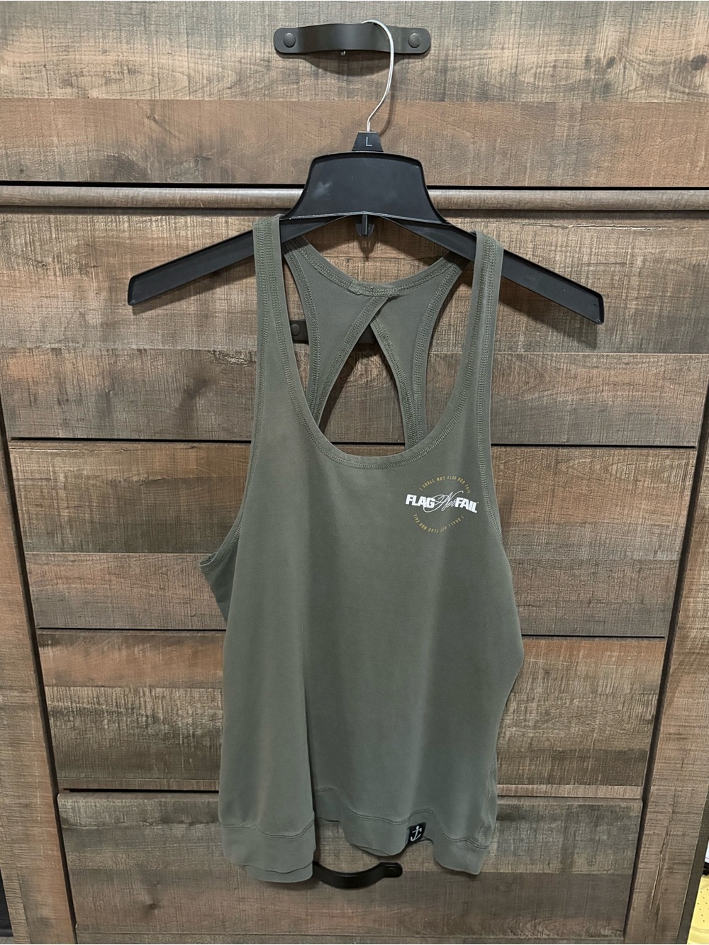 Flag Nor Fail Olive Green Racerback Tank